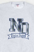 Notre Dame Plaid Letters Sweatshirt
