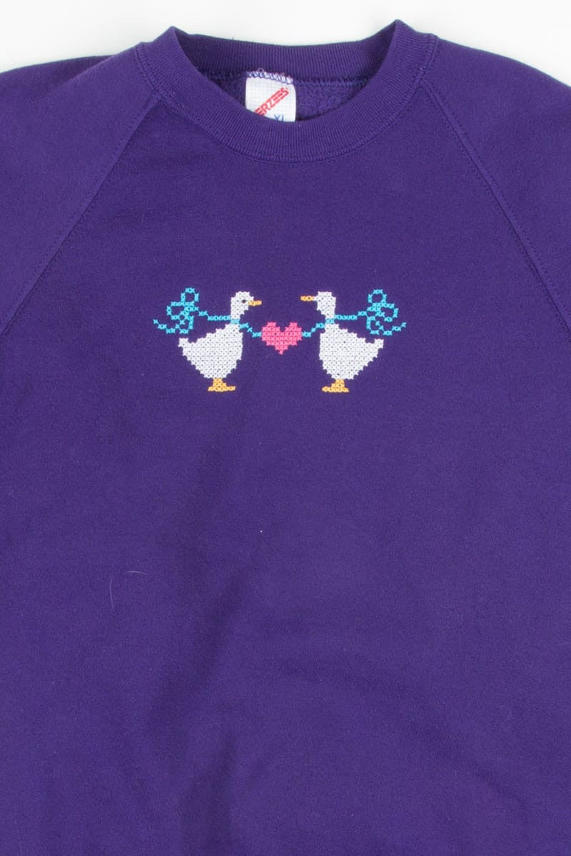 Cross Stitched Ducks Sweatshirt