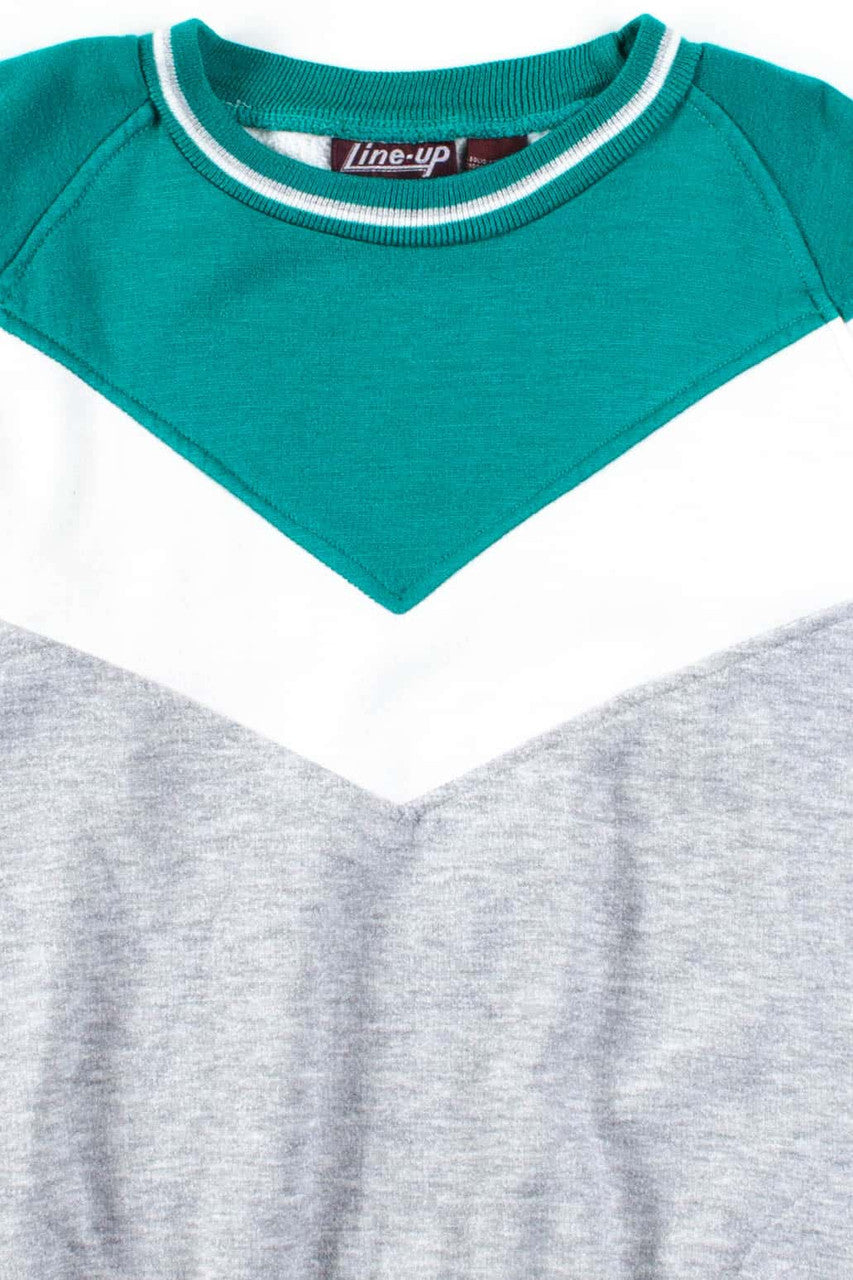 Teal & Grey Color Block Pocket Sweatshirt