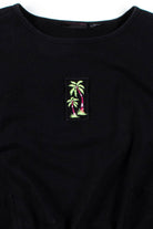 Palm Tree Patch Waist Tie Sweatshirt