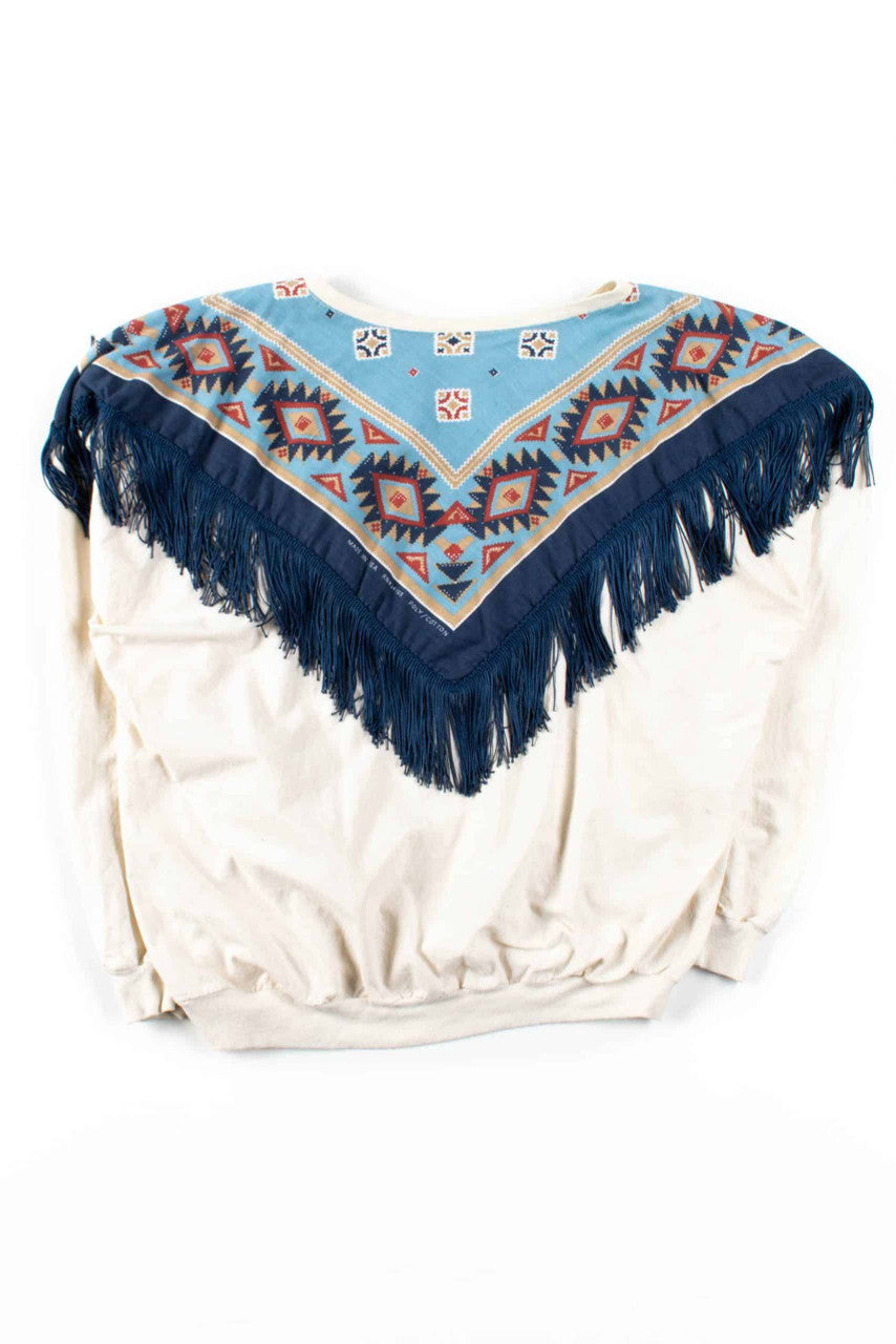 Bandana Fringe Beaded Sweatshirt (L)