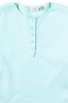 Cropped Mint Henley Sweatshirt