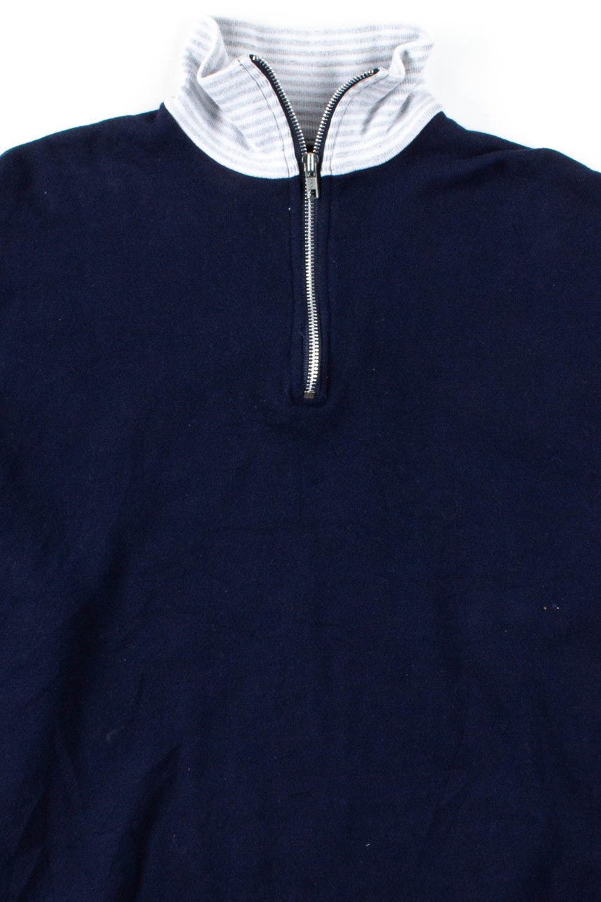 Navy Striped Zip Neck Sweatshirt