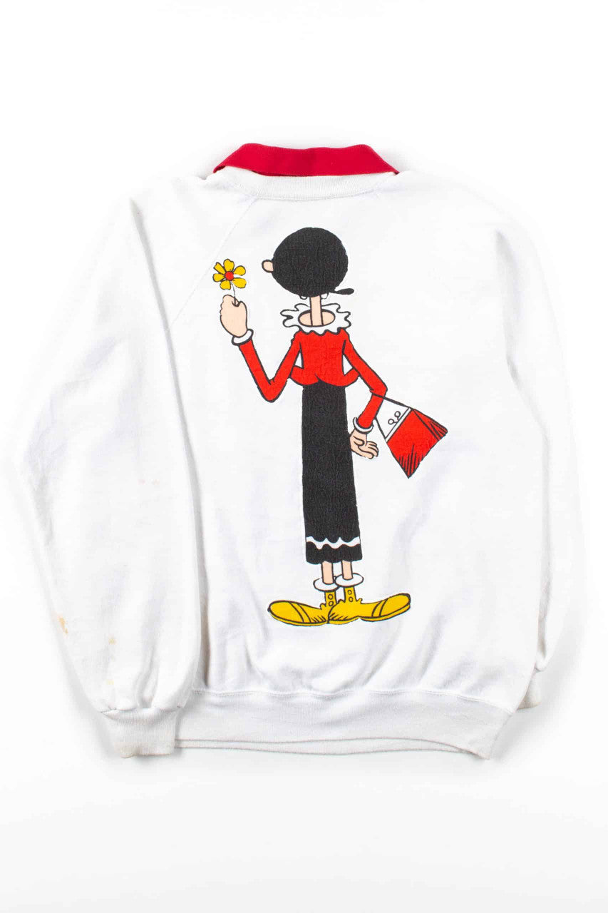 Olive Oyl Vintage Applique Sweatshirt