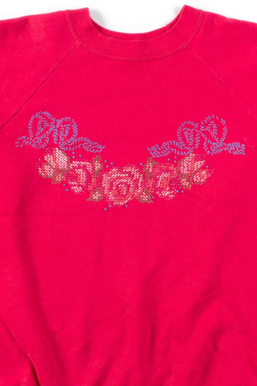 Pink Floral Bead Sweatshirt