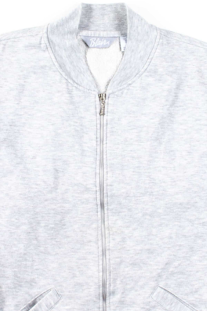 Grey Low Neck Zip Sweatshirt