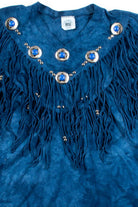 Blue Tie Dye Beaded Fringe Sweatshirt