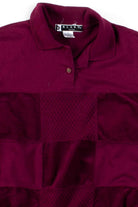Burgundy Squares Polo Sweatshirt