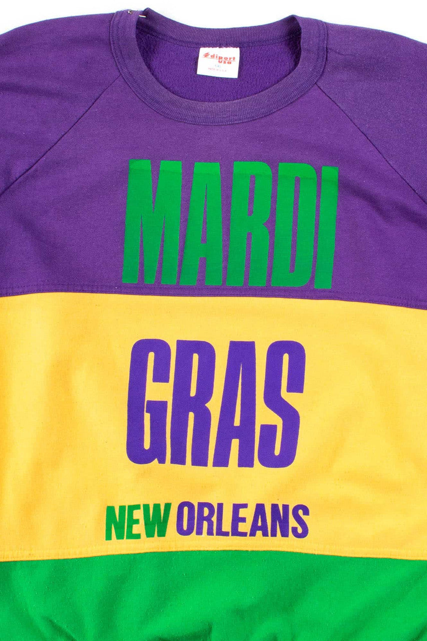 Mardi Gras New Orleans Color Block Sweatshirt