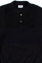 Black Fleece Button Collar Sweatshirt