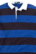 Blue Striped Polo Sweatshirt