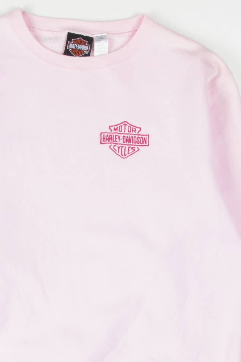 Pink Embroidered Harley-Davidson Sweatshirt