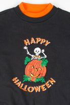 Embroidered Skeleton Halloween Sweatshirt