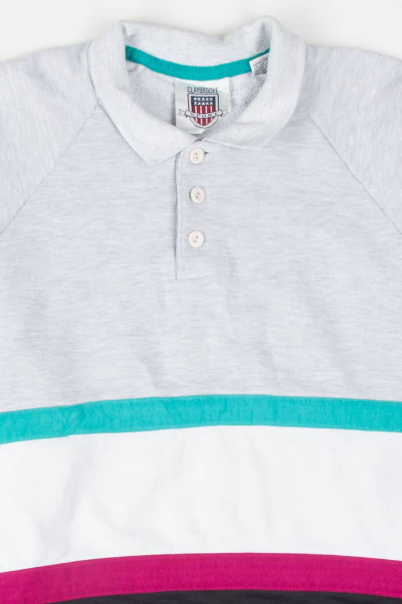 Vintage Color Block Stripe Sweatshirt