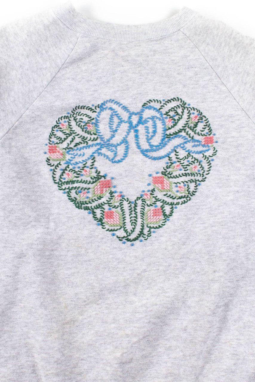 Heart Wreath Applique Sweatshirt