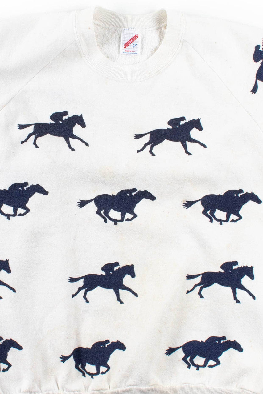 Horse Racing Pattern Sweatshirt