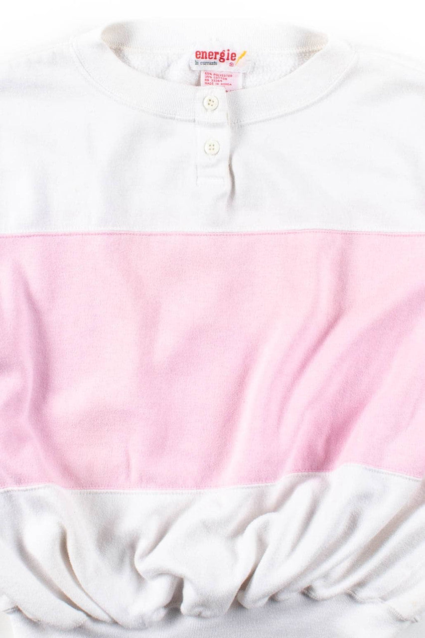Pink Color Blocked Half Sleeve Sweatshirt