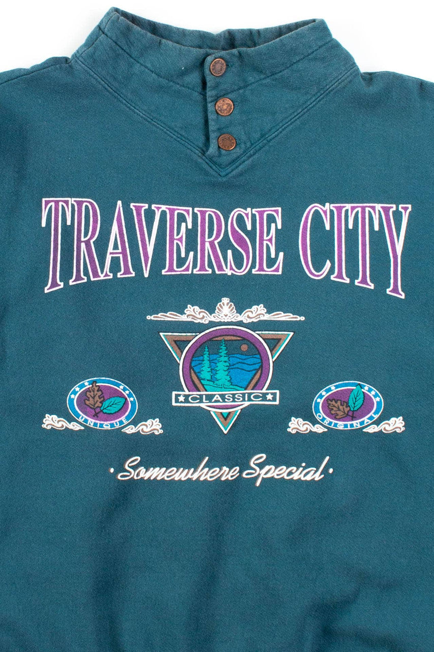Traverse City Button Collar Sweatshirt