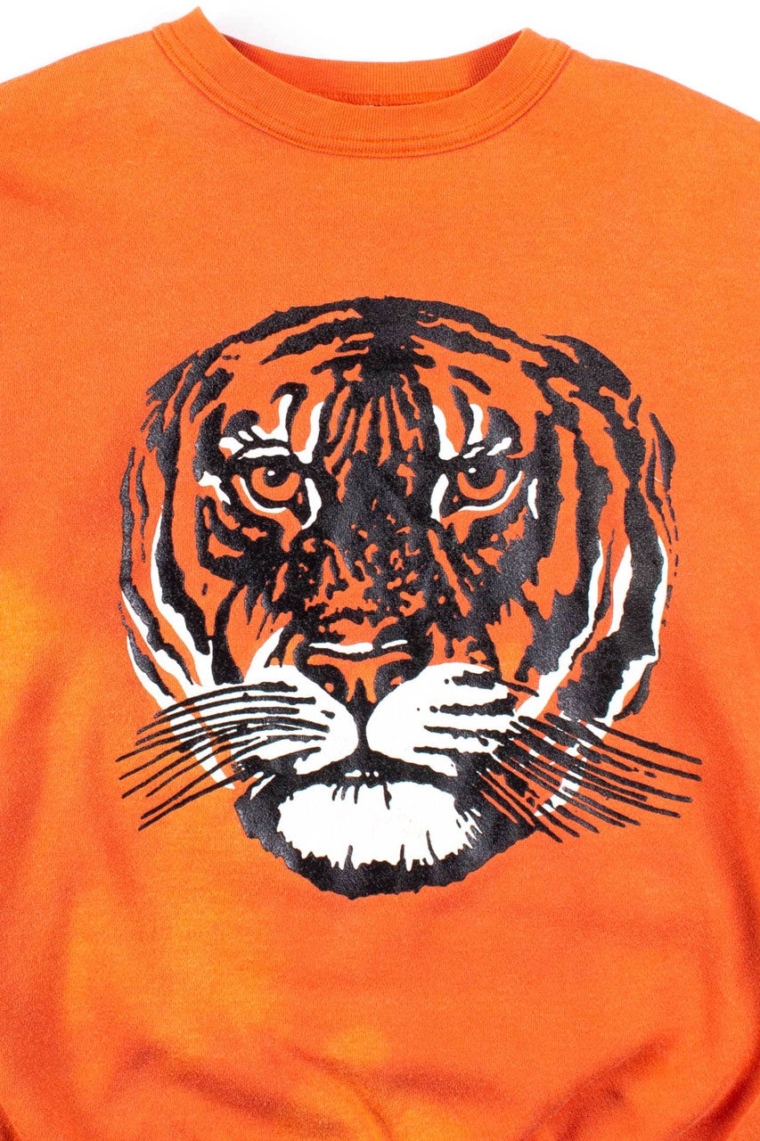 Orange Tiger Face Sweatshirt