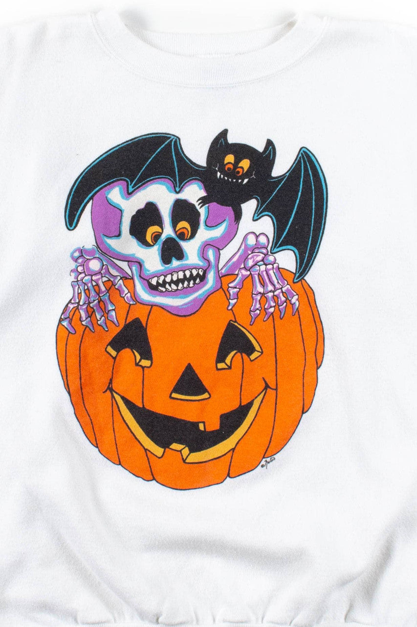 Bat & Skeleton Halloween Sweatshirt