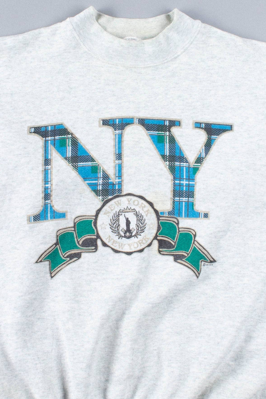 New York Plaid Logo Sweatshirt
