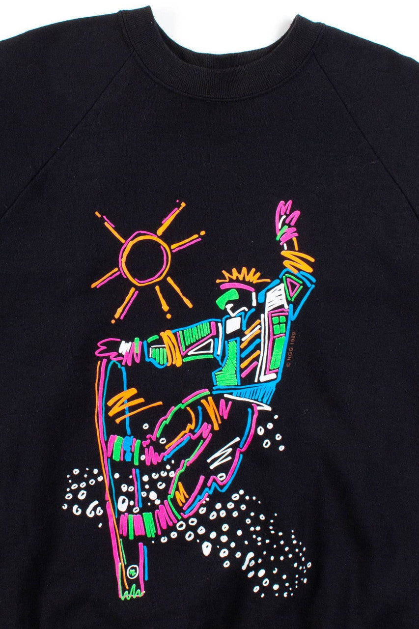 1989 Snowboarder Art Sweatshirt
