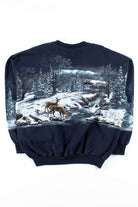 Allover Horsedrawn Sled Graphic Sweatshirt