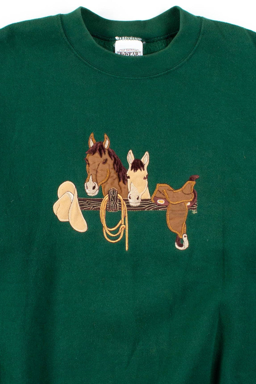 Embroidered Horse Post Sweatshirt