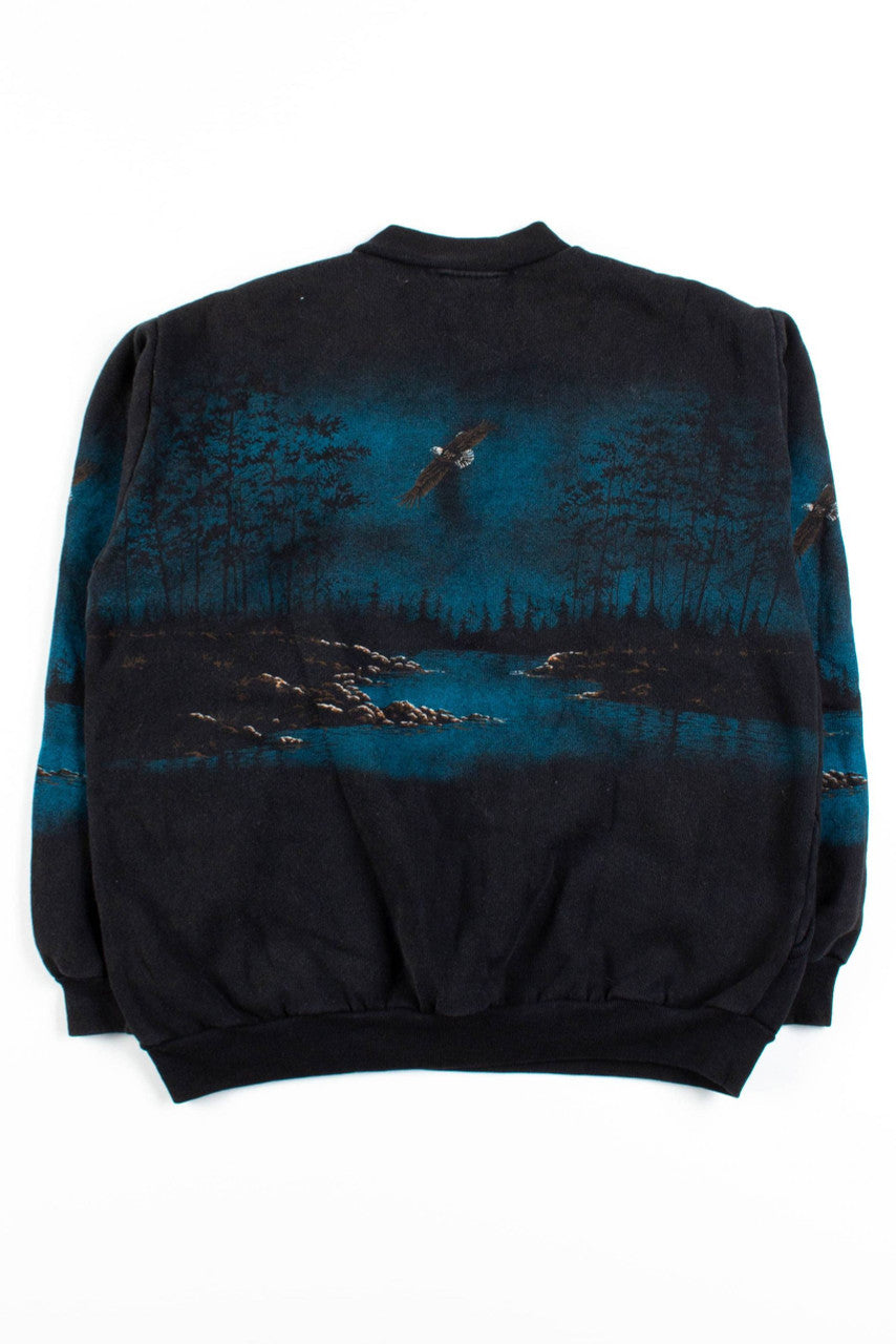 Allover Bald Eagle Graphic Sweatshirt
