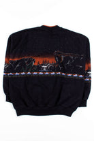 Allover Night Wolf Graphic Sweatshirt