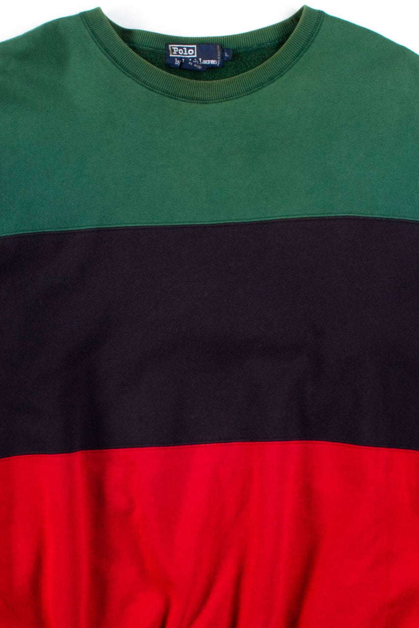 Color Blocked Polo Sweatshirt