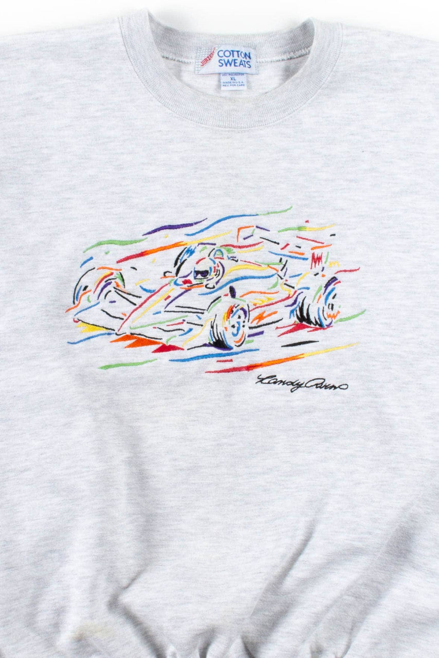 Multicolor Embroidered Race Car Sweatshirt