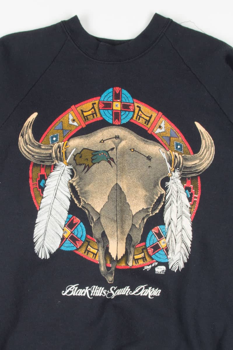 Black Hills Bison Skull Sweatshirt