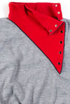 Vintage Asymmectrical Snap Collar Sweatshirt
