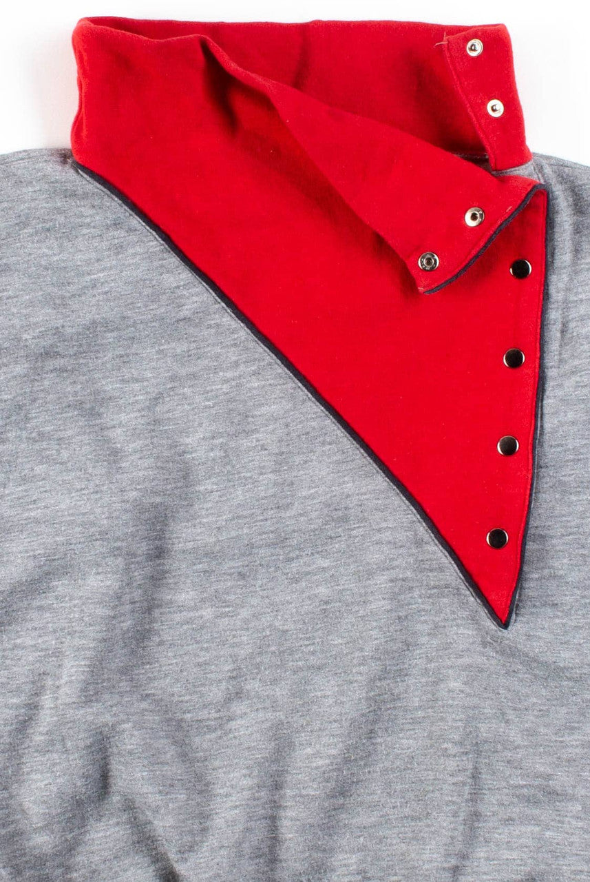 Vintage Asymmectrical Snap Collar Sweatshirt