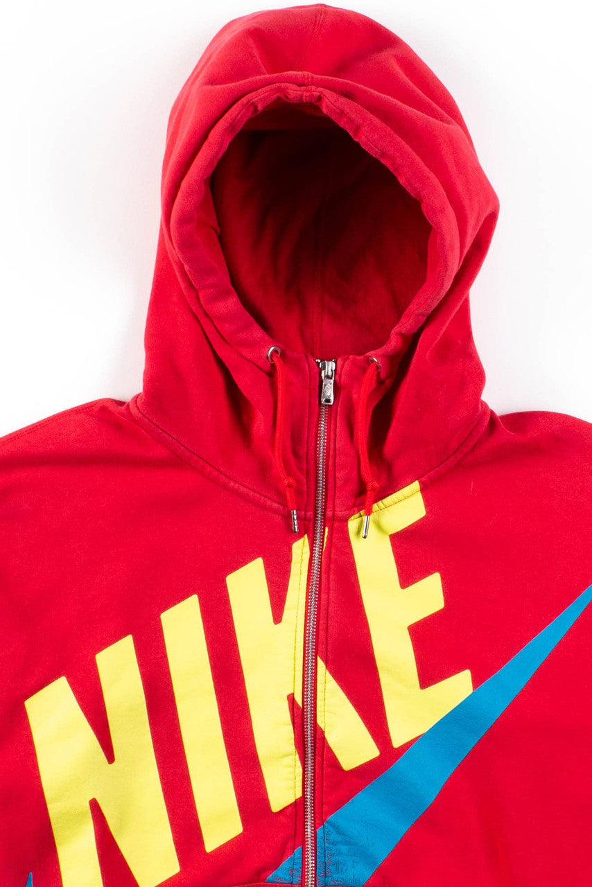 Red Nike Graphic Zip Hoodie