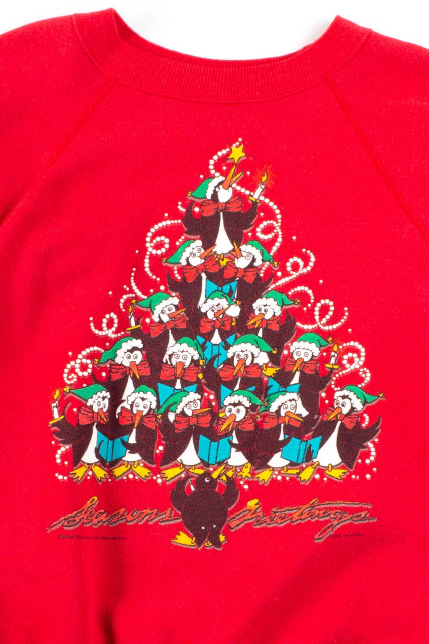 Season's Greetings Penguin Choir Sweatshirt