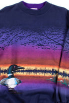 Loon At Dusk Allover Graphic Sweatshirt