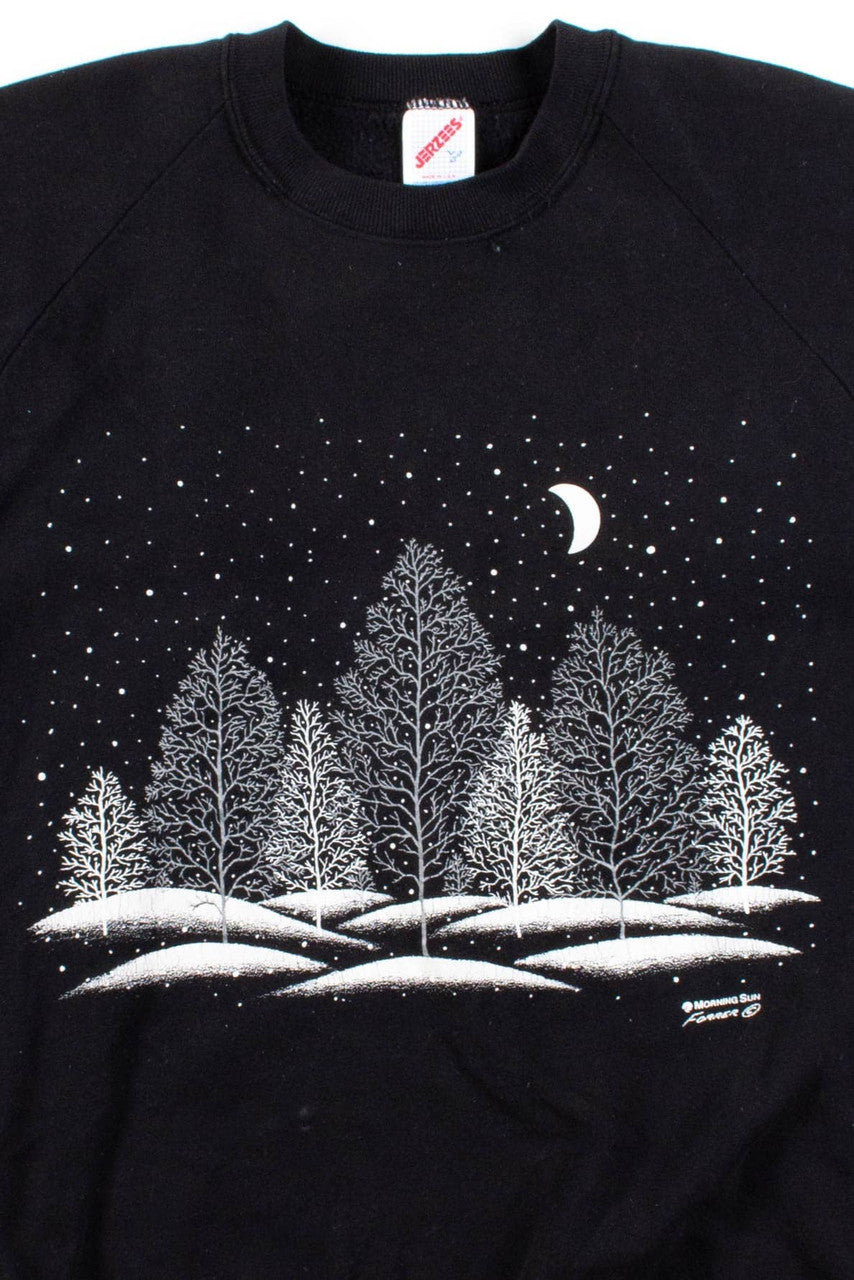 Black Winter Forest Sweatshirt