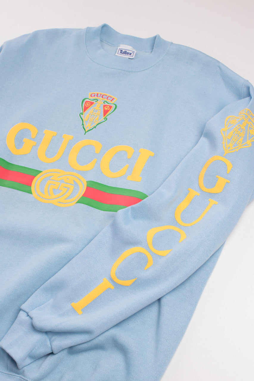 Vintage Light Blue Designer Bootleg Sweatshirt