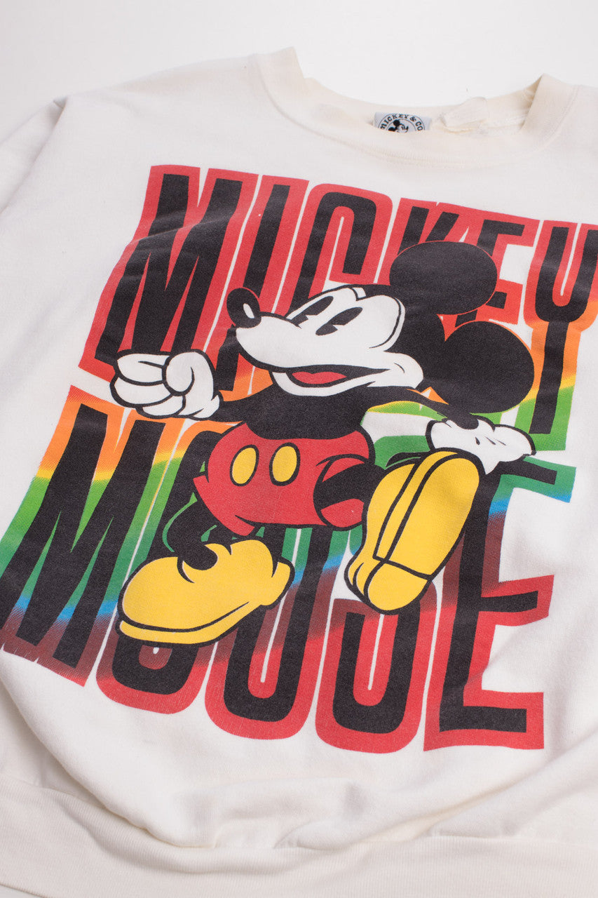 Gradient Mickey Mouse Graphic Sweatshirt