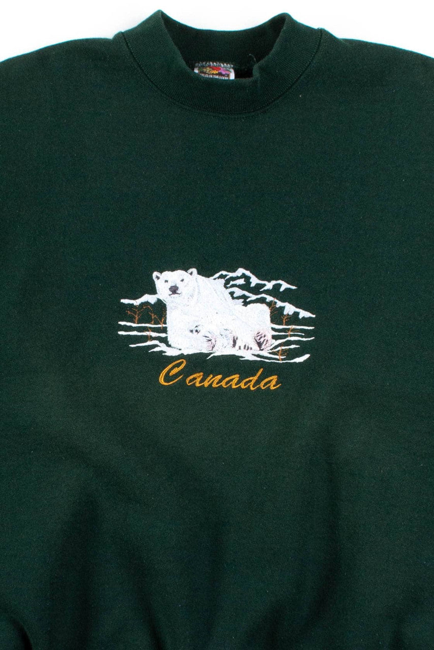 Canada Polar Bear Embroidered Sweatshirt