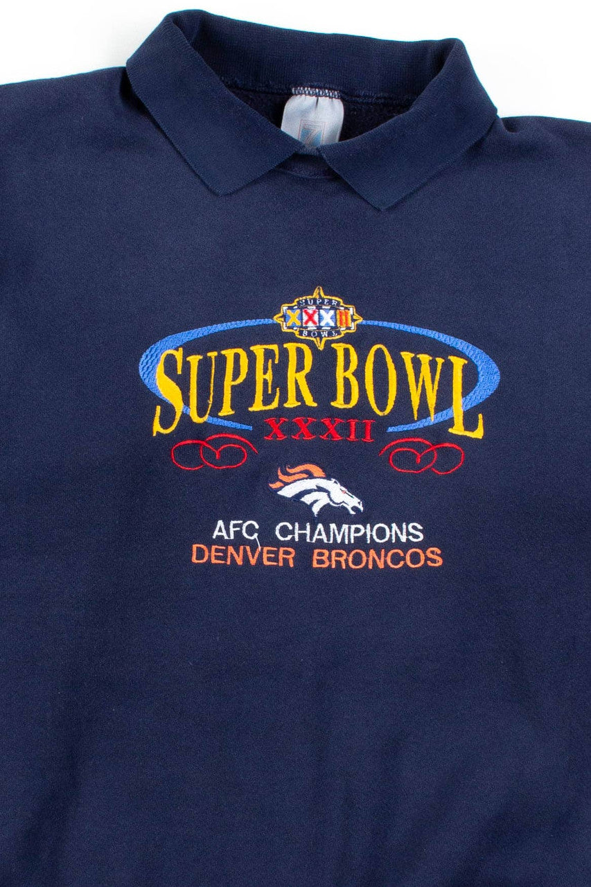 Super Bowl XXXII Denver Broncos Collared Sweatshirt