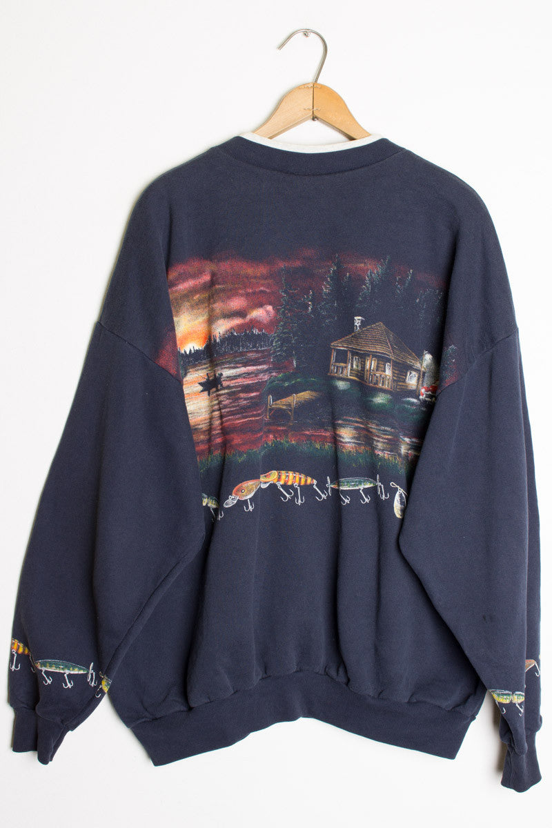 Fishing Cabin Vintage Sweatshirt