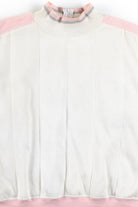 Cropped Quilted Pink & White Sweatshirt