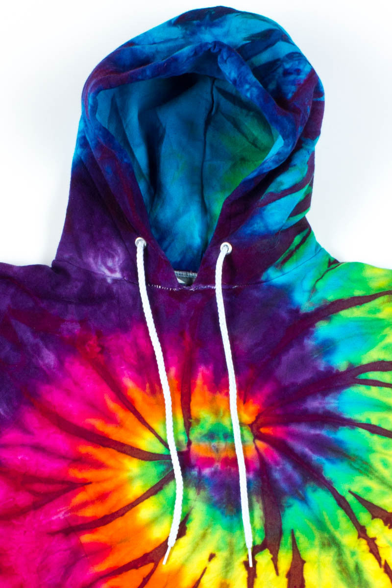 Contrast Rainbow Tie Dye Hoodie