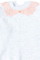 Grey Crochet Collar Sweatshirt