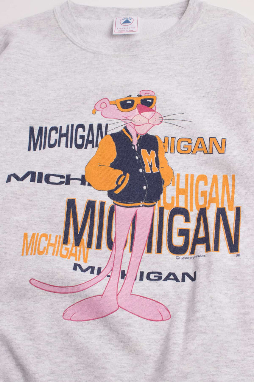 Michigan Pink Panthor Vintage Sweatshirt