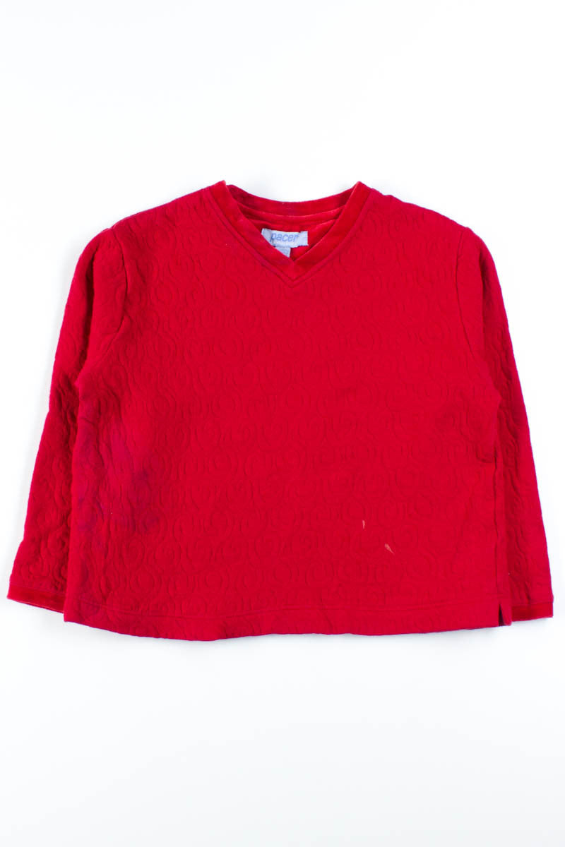 Red Quilted Sweatshirt