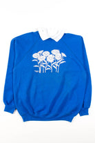 Blue Daisies Collared Sweatshirt